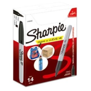Marcador Permanente Sharpie Punta Fina Color Negro C/12+2