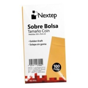 Sobre Bolsa Nextep Económico Tamaño Coin 5 Solapa Sin Goma Paquete c/100